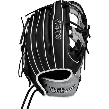 WILSON A700 11.5 Baseball Glove (WBW101427115) Dual Post Black/Grey 11.5 Right Hand